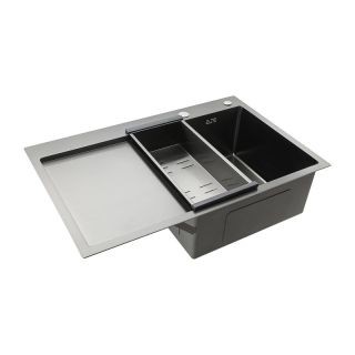Мойка для кухни с коландером Gappo GS7850-6R чёрный