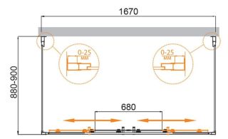 Душевой уголок CEZARES MOLVENO-AH-2/2-170/90-C-BORO-IV