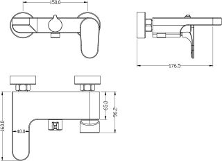 Смеситель для ванны Boheme Spectre 453-BR бронза