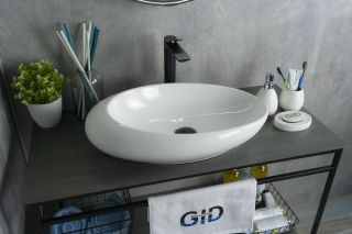 Раковина Gid N9050 51167 накладная белая 59x37x14