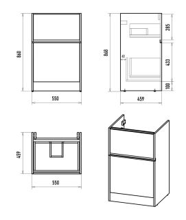Напольная тумба под раковину Misty Ингрид УТ000026828 55 см белый