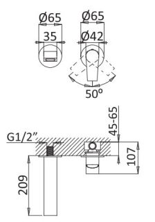 Встраиваемый смеситель для раковины CEZARES NAUTIC-BLI2-BIO белый матовый