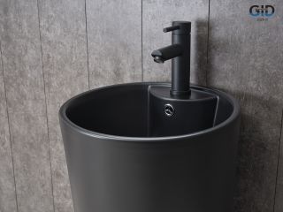 Раковина Gid Nb131bm 81120 накладная черная матовая 40x40x84
