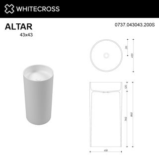 Напольная раковина WHITECROSS Altar 0737.043043.200S 43 см белый матовый
