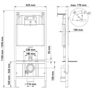 Комплект Berges 4в1 043271: инсталляция NOVUM525 кнопка L1 белая унитаз Puma Rimless сиденье Toma Slim SO