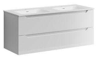 Подвесная тумба под двойную раковину Sancos Norma 2.0 NR2.0120-2W 120см белый глянец