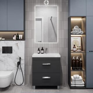 Тумба под раковину напольная Velvex Orlando tn.ORL.CLA.70.2Y графит, 70 см