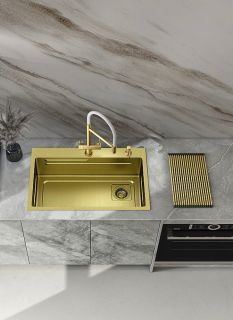 Кухонная мойка Raglo R702.7246.03 72см золотой сатин