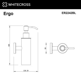 Дозатор для жидкого мыла подвесной WHITECROSS Ergo ER2242GLB брашированное золото