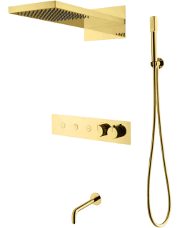Душевая система Boheme Fusion 131-2-G с термостатом золото