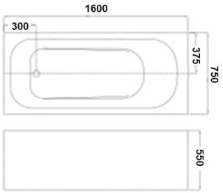 АКРИЛОВАЯ ВАННА WeltWasser WW HB OKER 160/75