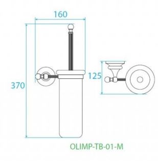 Держатель с щёткой для унитаза подвесной, бронза Cezares OLIMP-TB-02-M