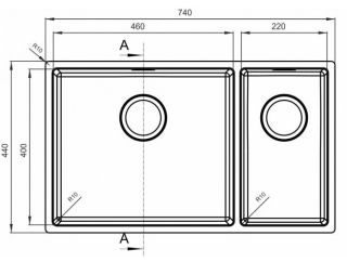 Кухонная мойка Florentina Оптима-HM 460/220.400.20.10 серебристый