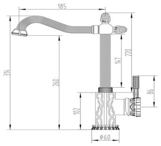 Смеситель для кухни ZORG Antic A 124K-BR