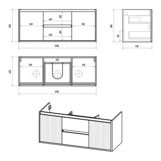 Подвесная тумба под раковину Brevita Wine 75 Win-09120-04-01-2Я белый