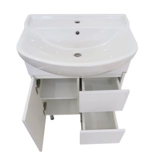 Напольная тумба под раковину Misty Амур с двумя ящиками 70см белый