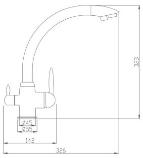 Смеситель для кухни Haiba HB76845 с подключением фильтра питьевой воды хром