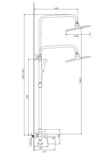 Душевая стойка Splenka S41.24.03 золотой сатин