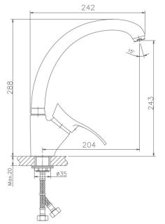 Смеситель для кухни Haiba HB4101-2 хром