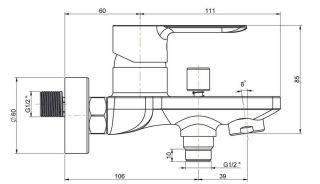 Смеситель для ванны с душем Kerama Marazzi Sonata P4CR111B4KM хром