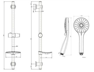 Душевой гарнитур Kerama Marazzi Sonata P4YO121KM чёрный матовый