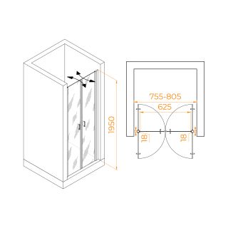 Душевая дверь RGW PA-104B 060810408-14 80см чёрный