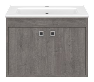 Подвесная тумба под раковину Misty Пайн 60см дуб Уайт-Ривер серо-коричневый