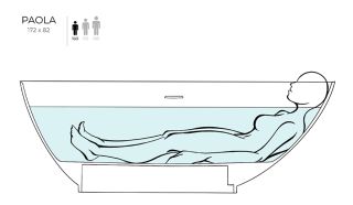 Ванна из искусственного камня Salini Paola S-Stone 101512SMRH 172x82см RAL снаружи