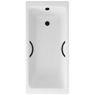 Ванна чугунная Delice Parallel DLR220506RB 180х80 с черными матовыми ручками