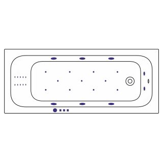 Гидромассажная ванна WHITECROSS Vibe 0105.180075.100.ULTRANANO.CR 180x75 см Ultra Nano хром