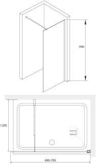 Перегородка для душа RGW WA-002