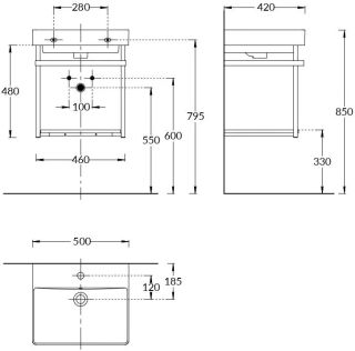 Структура металлическая Kerama Marazzi Pro PRO.50.02\BLK.M 50 см чёрный матовый
