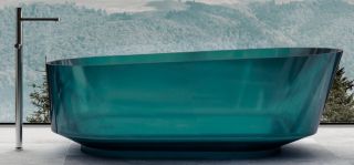 Прозрачная ванна ABBER Kristall AT9706Aquamarin из полиэфирной смолы 170x80см бирюзовый
