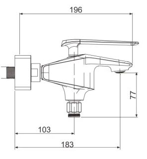 Смеситель для ванны Rose R1302H чёрный матовый