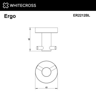 Крючок двойной WHITECROSS Ergo ER2212GLB брашированное золото