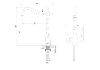 Смеситель для кухни Wonzon & Woghand WW-88458006-MB c подключением фильтра чёрный матовый