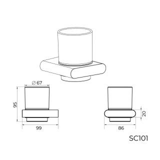 Стакан для ванной комнаты Knotlor SC101BL, черный
