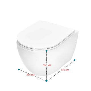 Унитаз подвесной TECEspring R 9700998P безободковый с сиденьем смыв торнадо белый