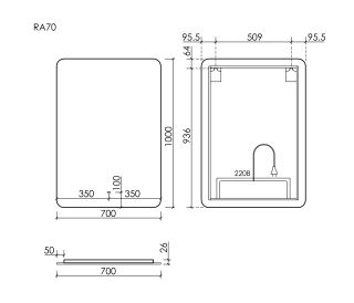 Зеркало c подсветкой Sancos Ray RA700 70 см