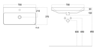 Раковина Dreja Luxury 11070-KL 70 см mini