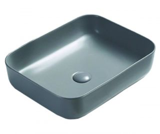 Раковина накладная Azario 60х42х16 фаянс, цвет Серый матовый (AZ78109MH)