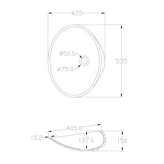 Раковина ABBER Kristall AT2812Aquamarin 53см бирюзовый