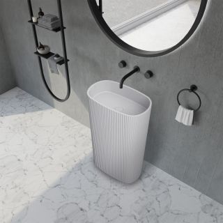 Напольная раковина ABBER Stein AS2502-H 55см белый матовый