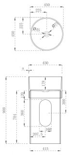 Напольная раковина ABBER Kristall 45x90см чёрный AT2701Onyx-H