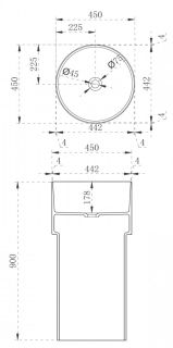 Напольная раковина ABBER Kristall 45x90см коричневый AT2701Opal