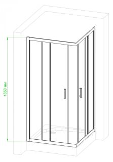 Душевой уголок Royal Bath HPD 90x80см чёрный RB8090HPD-C-BL