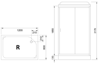Душевая кабина Royal Bath HP правая стекло белое/прозрачное 120x80см RB8120HP6-WT-R