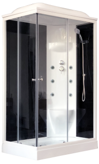 Душевая кабина Royal Bath HP правая стекло чёрное/прозрачное 120x80см RB8120HP7-BT-R
