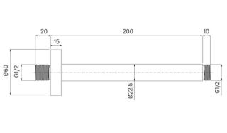 Потолочный кронштейн для верхнего душа IDDIS Optima Home OPH20BRi61 чёрный матовый