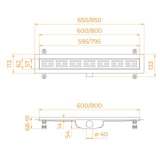 Душевой лоток RGW Drain Leo-10 60211060-01 60см хром